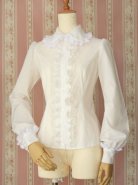 Victorian Maiden - Rose Lace Tulle Blouse Off White