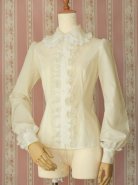 Victorian Maiden - Rose Lace Tulle Blouse Cream