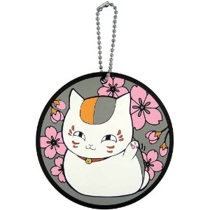 Natsume Yuujincho: Nyanko Sensei Rubber Keychain Coaster Temaneki Version