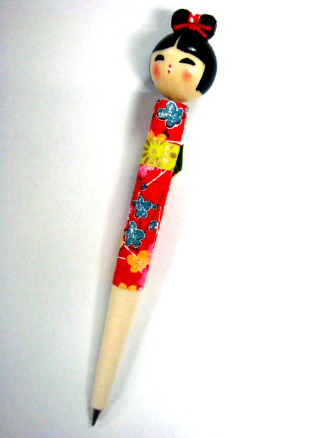 Japan Kawaii! Kokeshi Momoware Pen (Black)