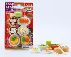 Miniature Rubber Erasers: Chinese Food Set