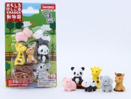 Miniature Rubber Erasers: Zoo Set