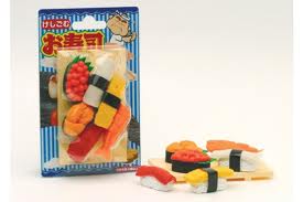 Miniature Rubber Erasers: Sushi Set
