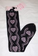 Angelic Pretty - Heart Lace High Socks (Black, Pink)