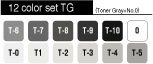 Copic: Sketch 12 Color Set TG (Toner Gray)