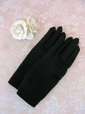 Victorian Maiden - Velour Gloves (Black)