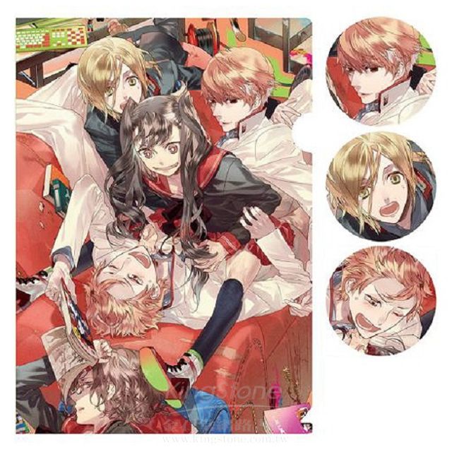 Manga Zasshi January and July - Kazuaki A4 size clear file and tin badges Set 3   Manga Zasshi January and July - Kazuaki A4 size clear file and tin badges Set 3